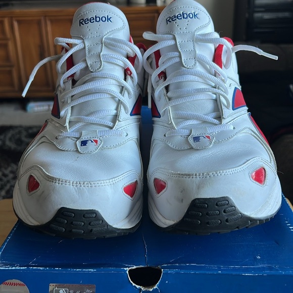 Men’s Reebok athletic shoes, size 14 colors are white, red, and royal - Picture 2 of 6